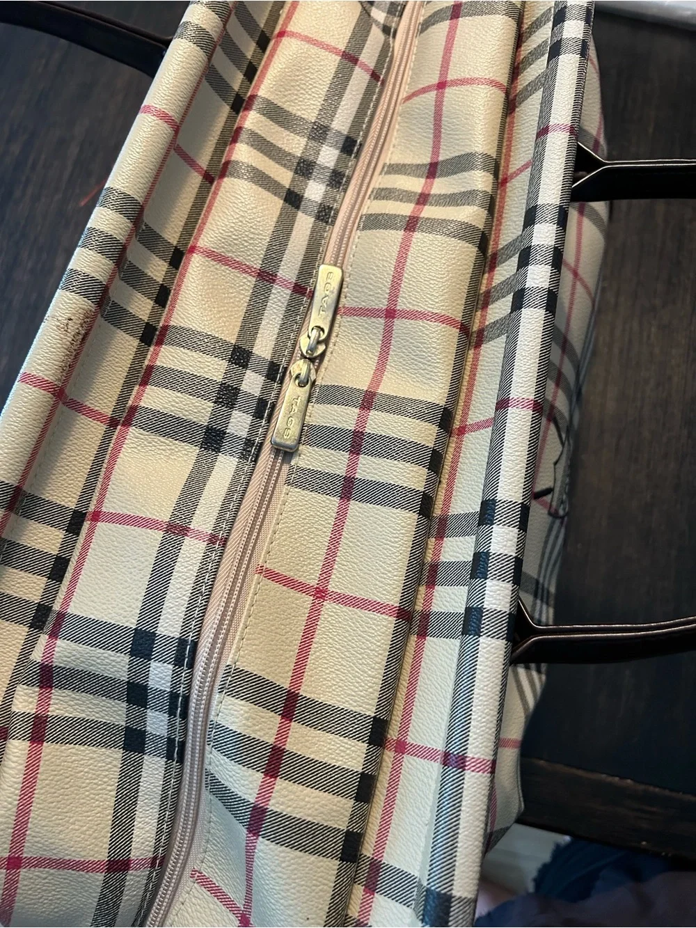 Vintage Tags by Lanig Plaid Golf Boston Travel Bag Duffel Rare
